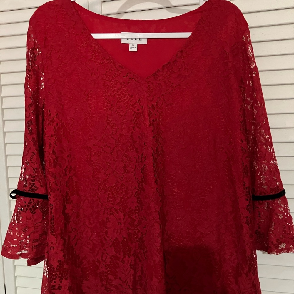 Red lined lace top. Worn once. In perfect condition.